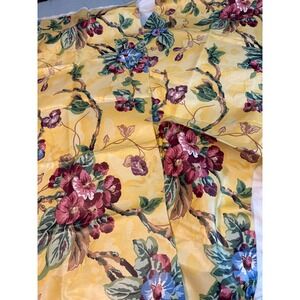Bright‎ Yellow Red Flowers Fabric Cyrus Clark "Kensington" two 18"x53" remnants